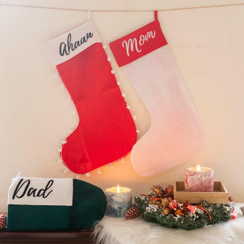 Customizable Christmas Velvet Stockings-Stockings-House of Ekam