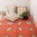 Dance Mudras Orange Screen Printed Cotton Rug-Rug-House of Ekam