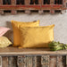 Dark Yellow Checks Venkatagiri Cotton Handloom Cushion Cover-Cushion Covers-House of Ekam