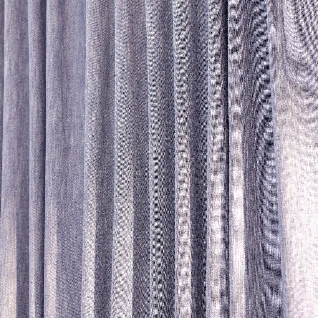 Denim Blue Cotton Slub Chambray 80% Blackout Curtain-Curtains-House of Ekam