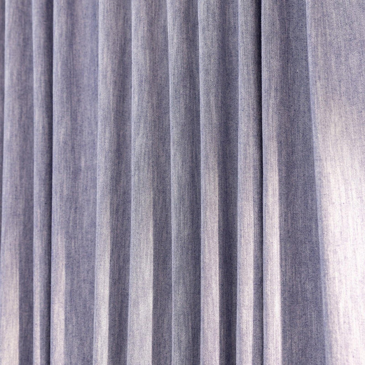 Denim Blue Cotton Slub Chambray 80% Blackout Curtain-Curtains-House of Ekam