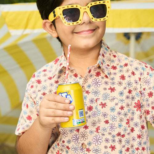 Ditsy Yellow Floral Boys Shirt-Kidswear-House of Ekam