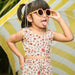 Ditsy Yellow Floral Crop Top & Pallazzo Pants-Kidswear-House of Ekam