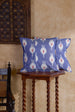 Blue and Red Chitra Ikat Handloom Cushion Cover