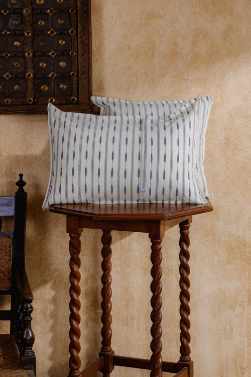 Black and White Avani Ikat Handloom Cushion Cover