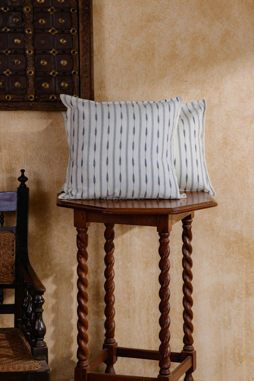 Black and White Avani Ikat Handloom Cushion Cover