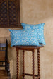 Blue and White Dhara Ikat Handloom Cushion Cover