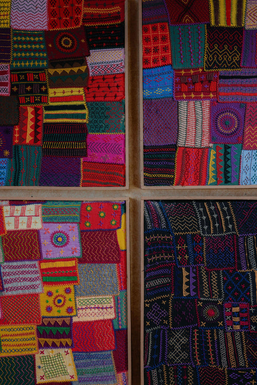 Sangam Patchwork Lambani Hand Embroidery Wall Art Set of 4