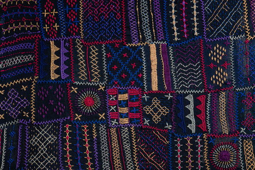 Sangam Black Patchwork Lambani Hand Embroidery Wall Art
