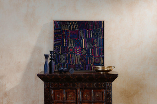 Sangam Black Patchwork Lambani Hand Embroidery Wall Art