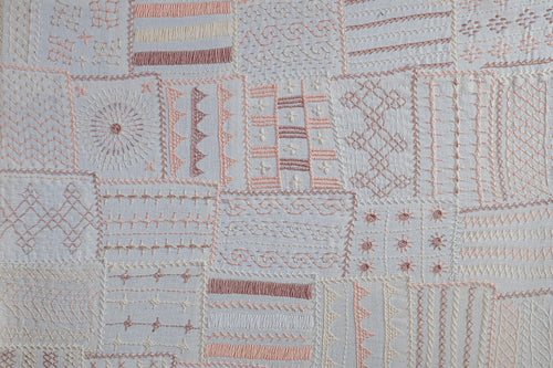 Sangam White Patchwork Lambani Hand Embroidery Wall Art
