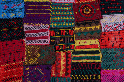 Sangam Multicolor Patchwork Lambani Hand Embroidery Wall Art