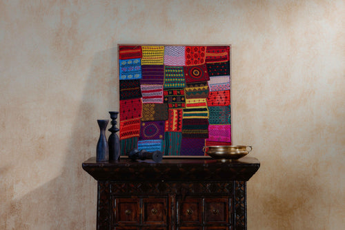 Sangam Multicolor Patchwork Lambani Hand Embroidery Wall Art