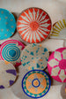 Assorted Sabai Handwoven Grass Baskets with Fans - Combo J