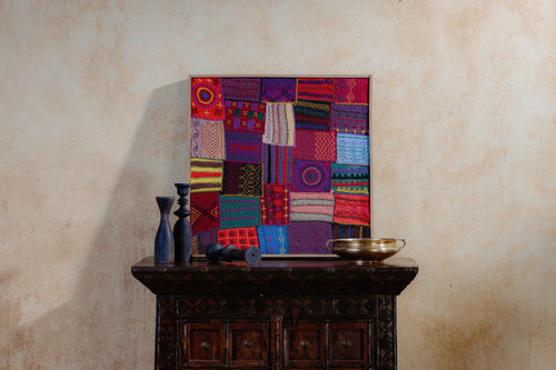 Sangam Multicolor Patchwork Lambani Hand Embroidery Wall Art