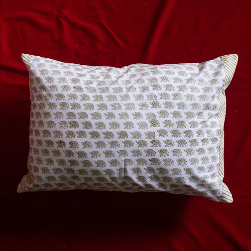 Elephant & Palm Sequence Cushion Cover-Cushion Covers-House of Ekam