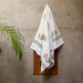 Fig and Bloom Blockprint Bath/Hand/Face Waffle Towel-bath towels-House of Ekam