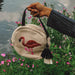 Flamingo Raffia Embroidered Cross Body Bag-Bags-House of Ekam