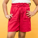 Fuchsia Pink Cotton Slub Girls Shorts-Kidswear-House of Ekam