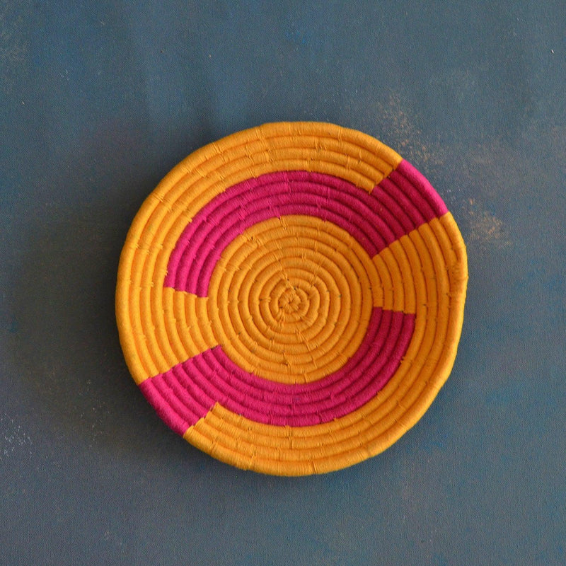 Golapi & Yellow Sabai Handwoven Grass Basket-Sabai baskets-House of Ekam