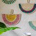 Green Check Handwoven Sabai Grass Fan-Sabai baskets-House of Ekam
