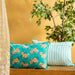 Green Kentish Rose Blockprinted Cushion Cover-Cushion Covers-House of Ekam