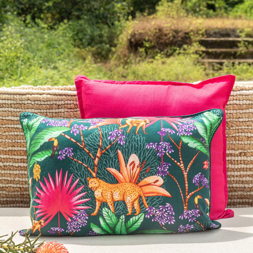 Green Mystic Palm Tropicasa Cushion Cover-Cushion Covers-House of Ekam