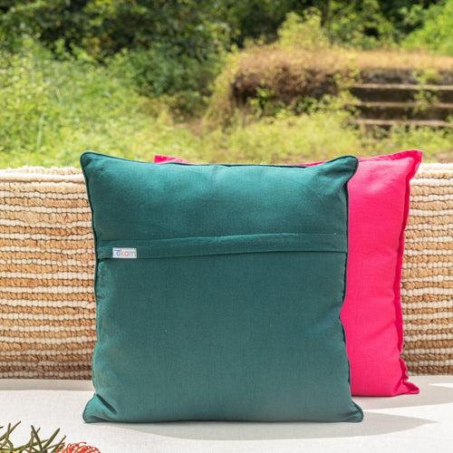 Green Mystic Palm Tropicasa Cushion Cover-Cushion Covers-House of Ekam