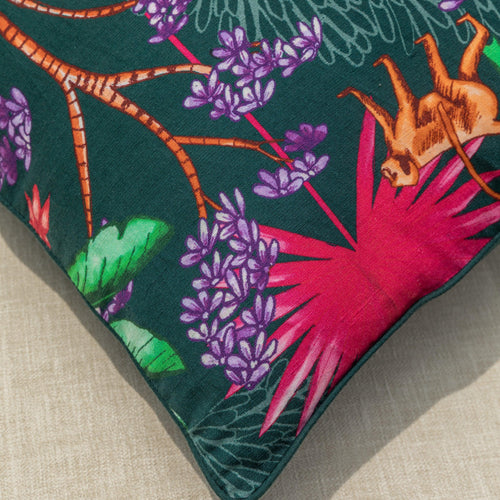 Green Mystic Palm Tropicasa Cushion Cover-Cushion Covers-House of Ekam
