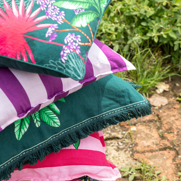 Green Mystic Palm Tropicasa Cushion Cover-Cushion Covers-House of Ekam