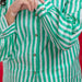 Green Stripe Cotton Shirt-Shirts-House of Ekam