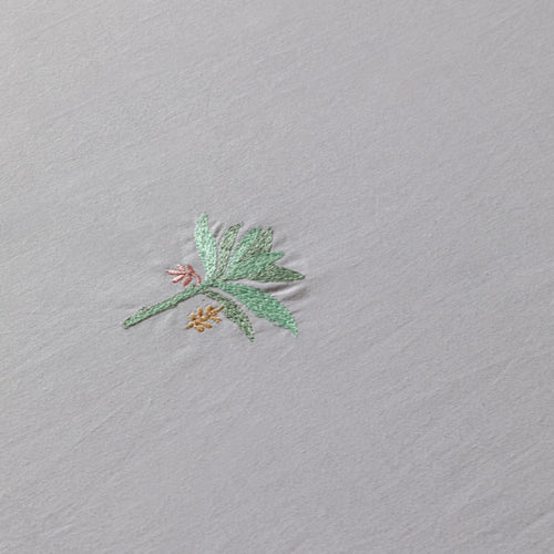 Green & White Tropicasa Embroidered Double Bedsheet With Pillow Cover-Bedsheets-House of Ekam