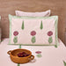 Green and Red Gul Blockprint Double Bedsheet With Pillow Cover-Bedsheets-House of Ekam