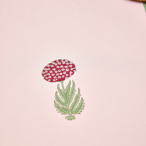 Green and Red Gul Blockprint Double Bedsheet With Pillow Cover-Bedsheets-House of Ekam