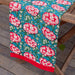 Green and Red Hydrangea Handblockprinted Table Linen-Table Runners-House of Ekam