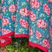 Green and Red Hydrangea Handblockprinted Table Linen-Table Runners-House of Ekam