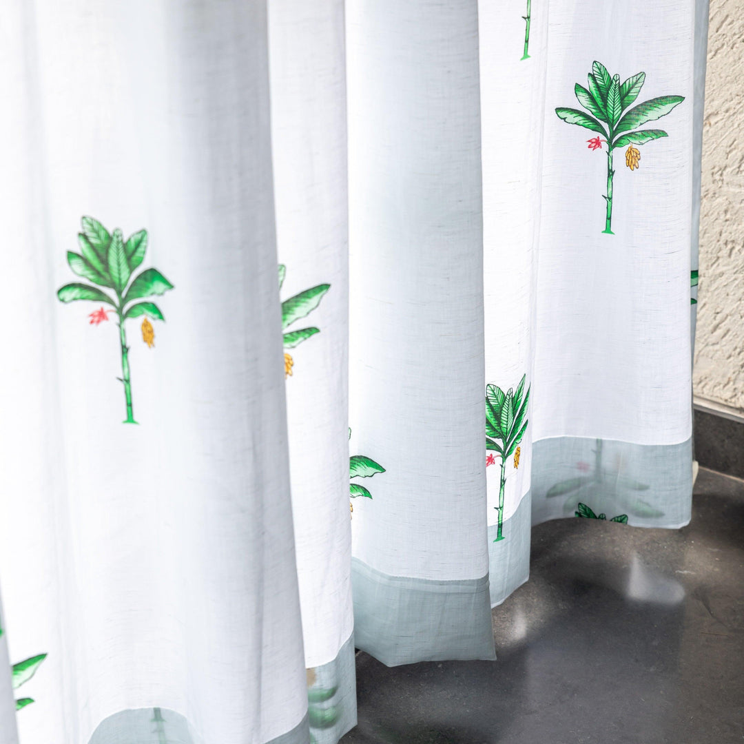 Green and White Tropicasa Quilt with Pillow Cover-Quilt sets-House of Ekam