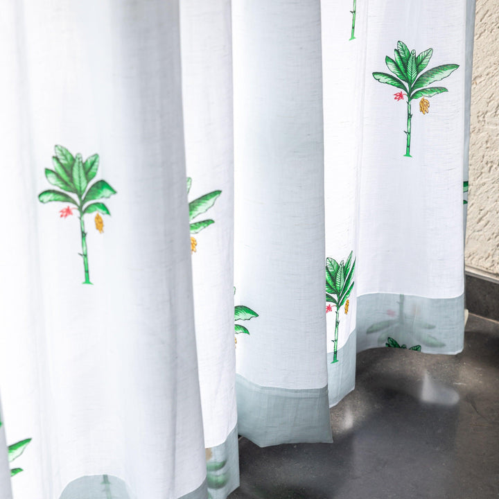 Green and White Tropicasa Quilt with Pillow Cover-Quilt sets-House of Ekam
