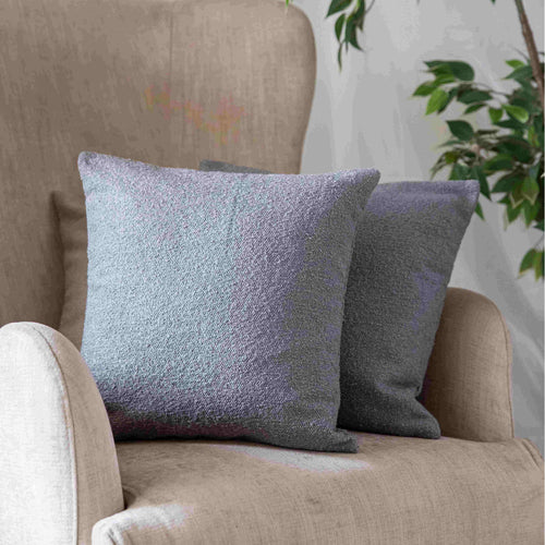 Grey Boucle Cushion Cover-Cushion Covers-House of Ekam