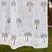 Grey Palm Blockprint Cotton Slub Curtain-Curtains-House of Ekam