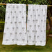 Grey Palm Blockprint Cotton Slub Curtain-Curtains-House of Ekam
