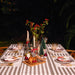 Grey Stripe Table Linen Set with Embroidered Napkins-Table Runners-House of Ekam