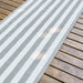 Grey Stripe Table Linen Set with Embroidered Napkins-Table Runners-House of Ekam