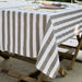 Grey Stripe Table Linen Set with Embroidered Napkins-Table Runners-House of Ekam