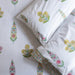 Guldasta Cypress Poppy Blockprint Handstitch Pique Queen Size Quilt Set-Quilt sets-House of Ekam
