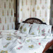 Guldasta Cypress Poppy Blockprint Handstitch Pique Queen Size Quilt Set-Quilt sets-House of Ekam