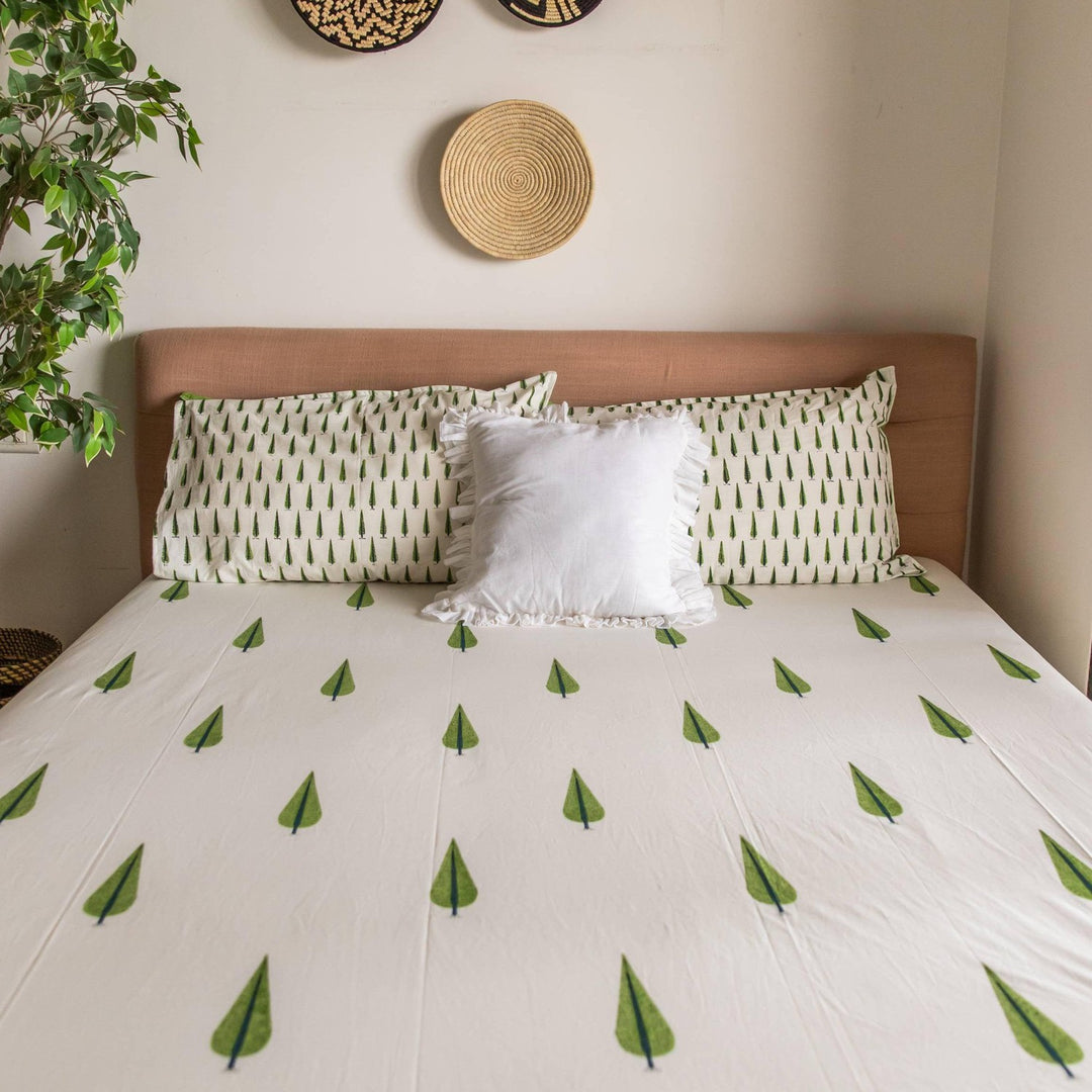 Gulmohar Double Bed Bedsheet-Bedsheets-House of Ekam