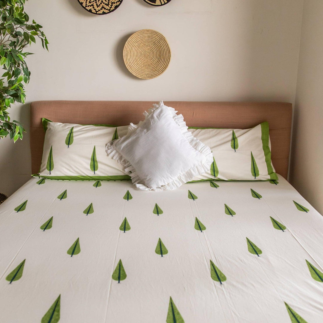 Gulmohar Double Bed Bedsheet-Bedsheets-House of Ekam