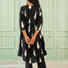 Inaara Black Tilak Blockprinted Suit Set-Suits-House of Ekam