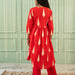 Inaara Red Tilak Blockprinted Suit Set-Suits-House of Ekam